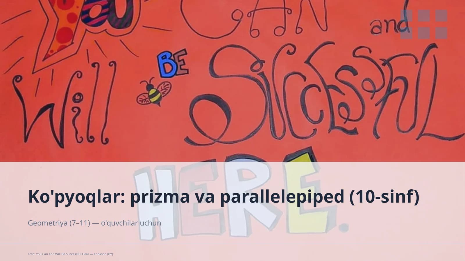 Ko'pyoqlar: prizma va parallelepiped (10-sinf)