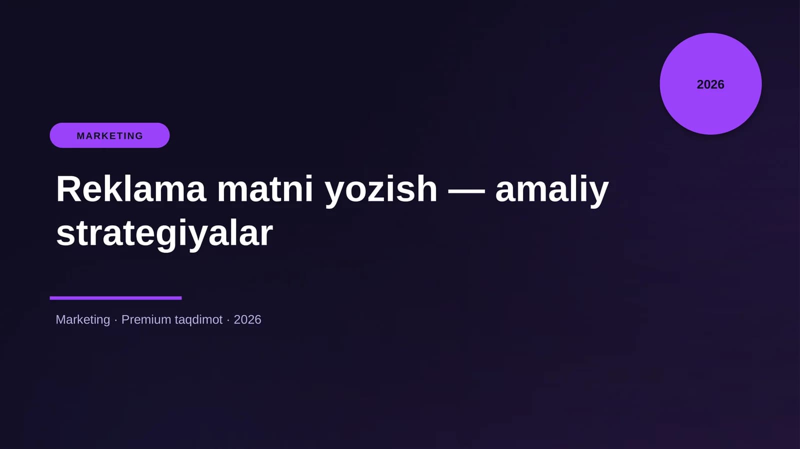 Reklama matni yozish — amaliy strategiyalar