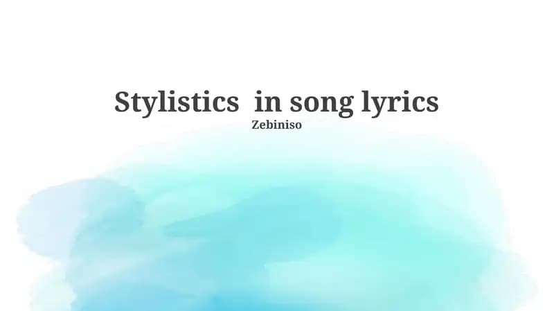Stylistics in song lyrics