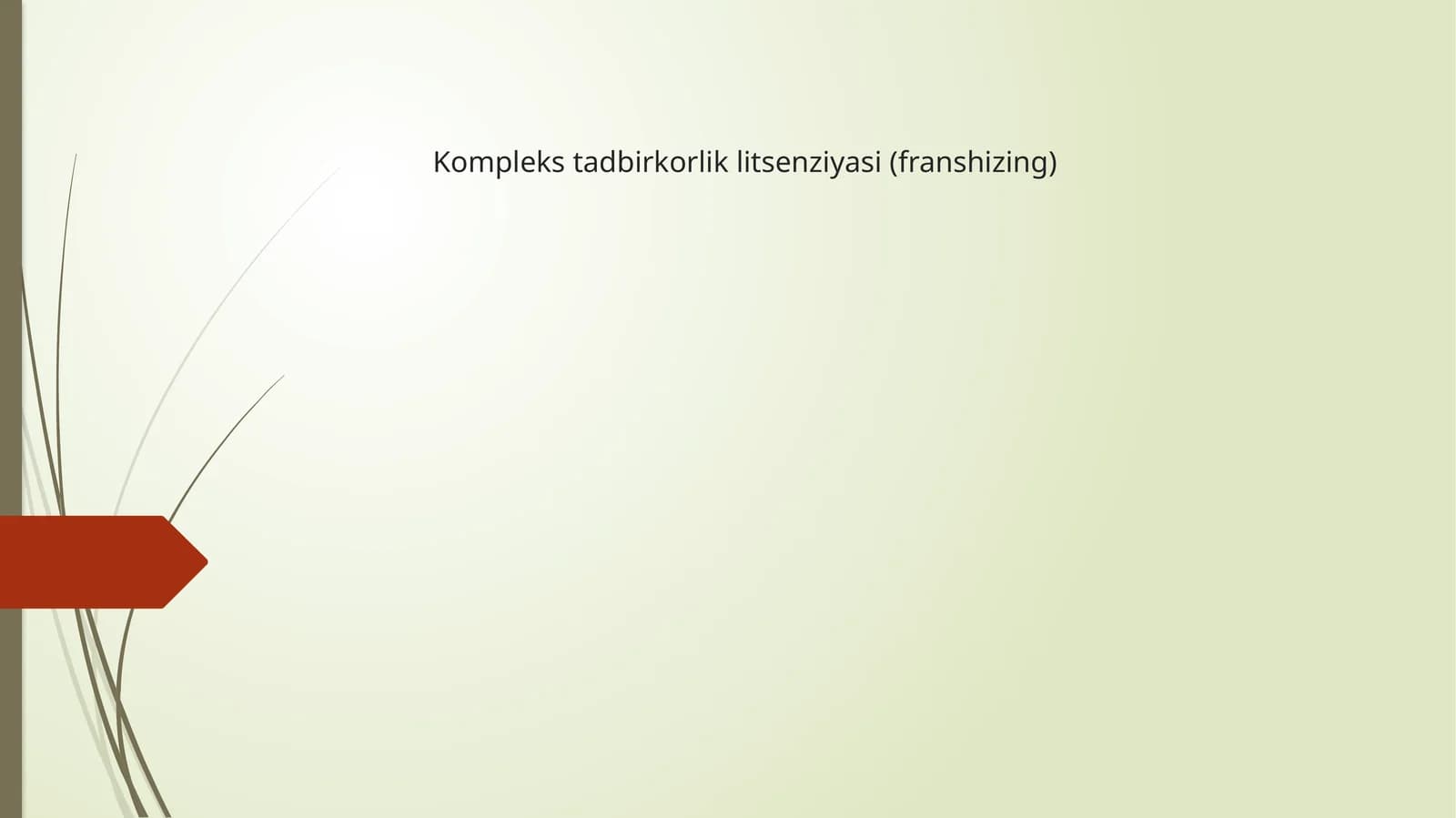 Kompleks tadbirkorlik litsenziyasi (franshizing)