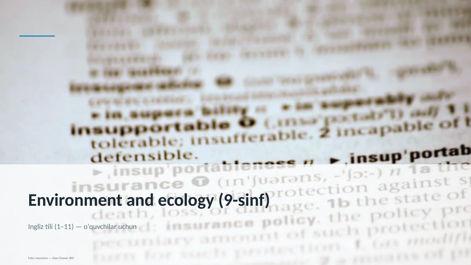 Environment and ecology (9-sinf)