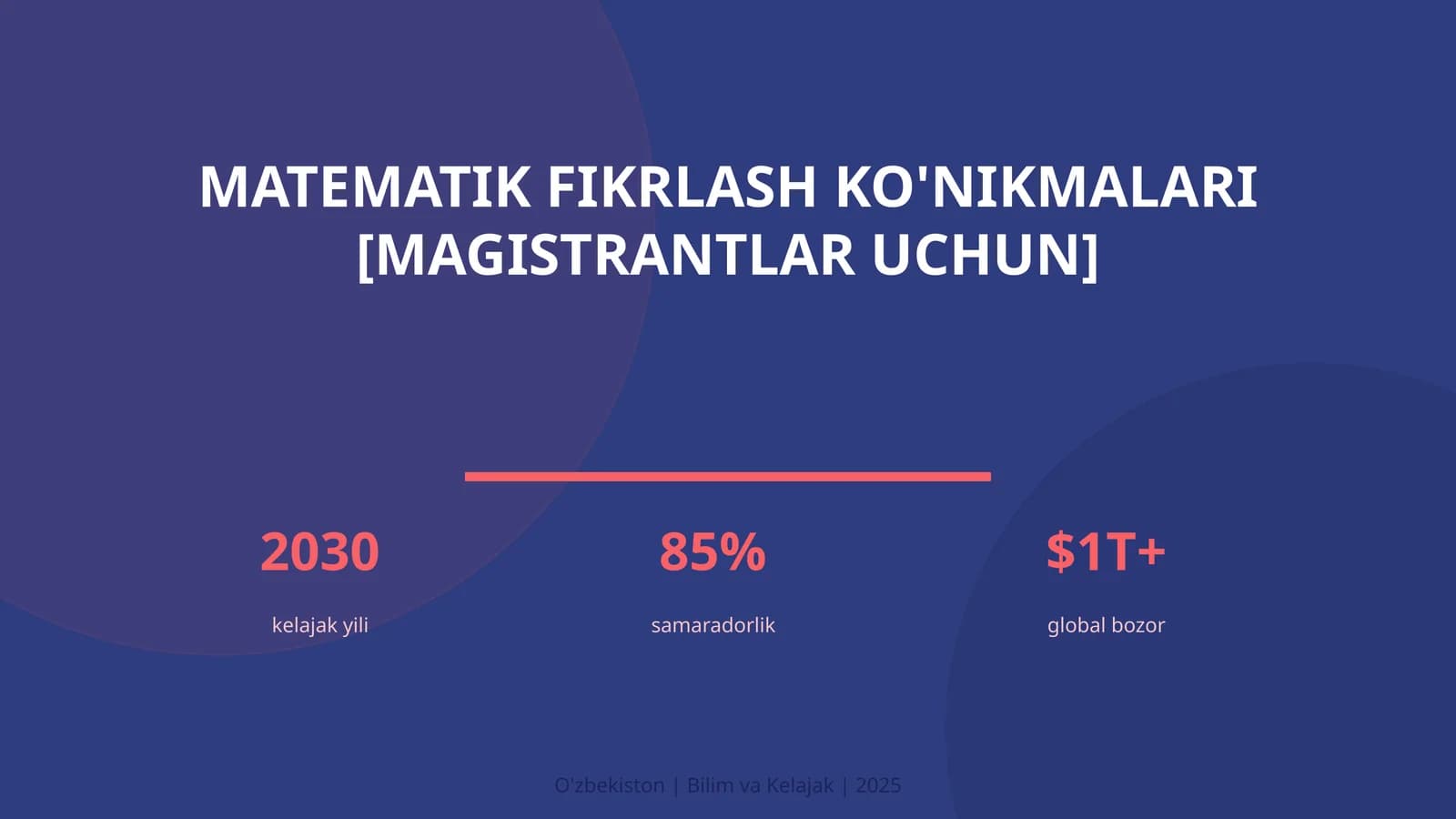 Matematik fikrlash ko'nikmalari [magistrantlar uchun]