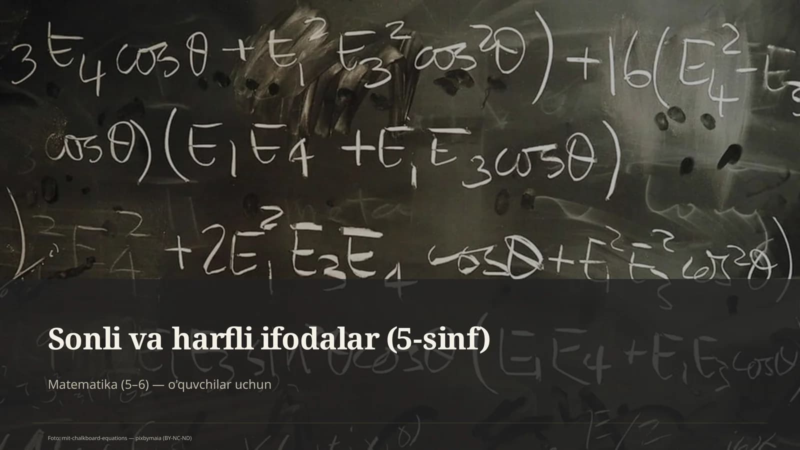 Sonli va harfli ifodalar (5-sinf)