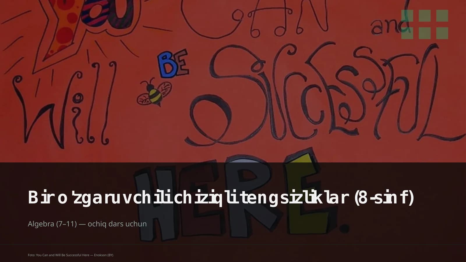 Bir o'zgaruvchili chiziqli tengsizliklar (8-sinf)