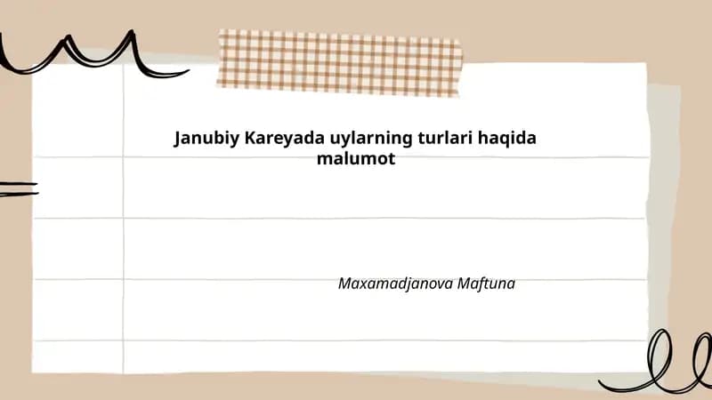 Janubiy Kareyada uylarning turlari haqida malumot