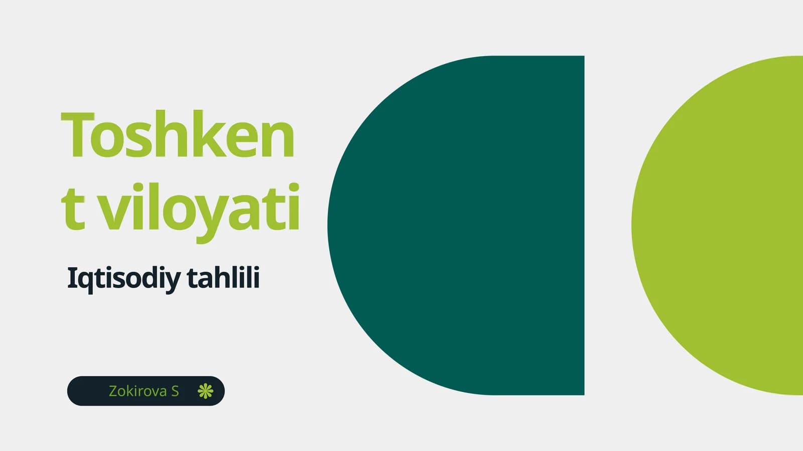Toshkent viloyati Iqtisodiy tahlili
