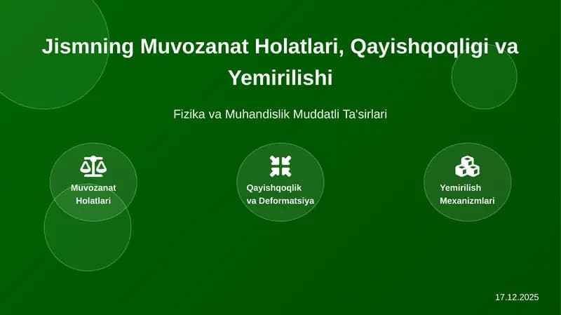 Jismning Muvozanat Holatlari