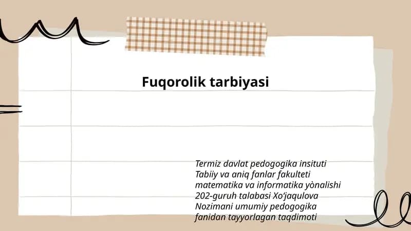 Fuqorolik tarbiyasi