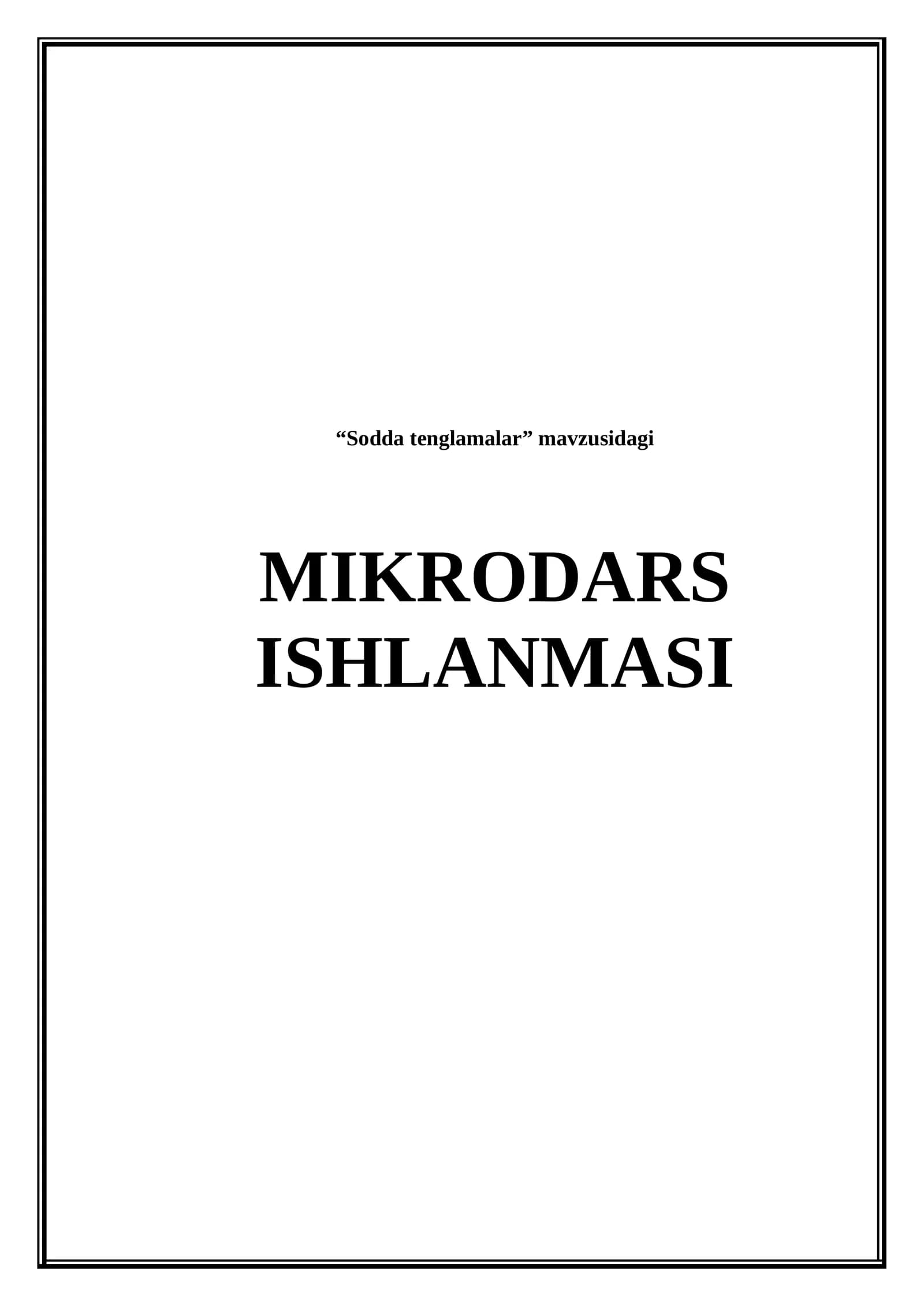Sodda tenglamalar