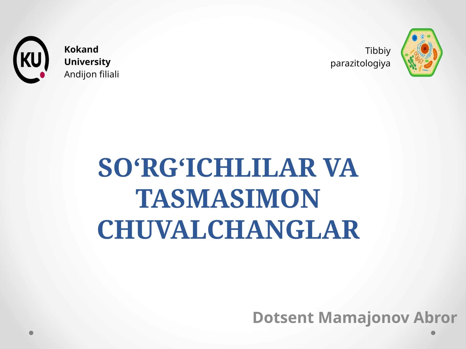 SO‘RG‘ICHLILAR VA TASMASIMON CHUVALCHANGLAR