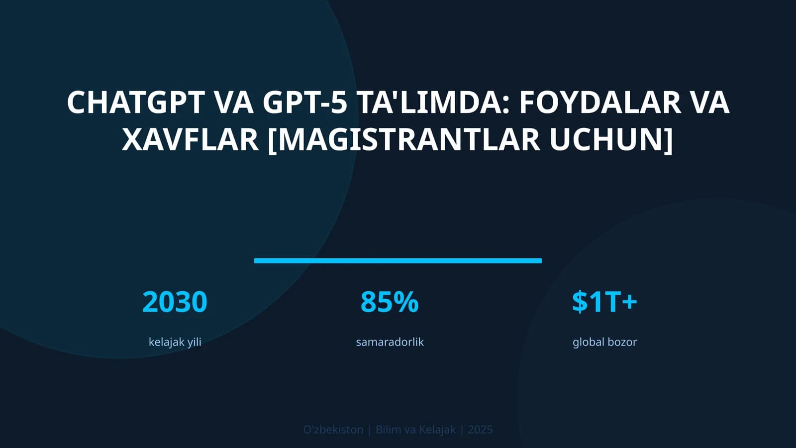 ChatGPT va GPT-5 ta'limda: foydalar va xavflar [magistrantlar uchun]