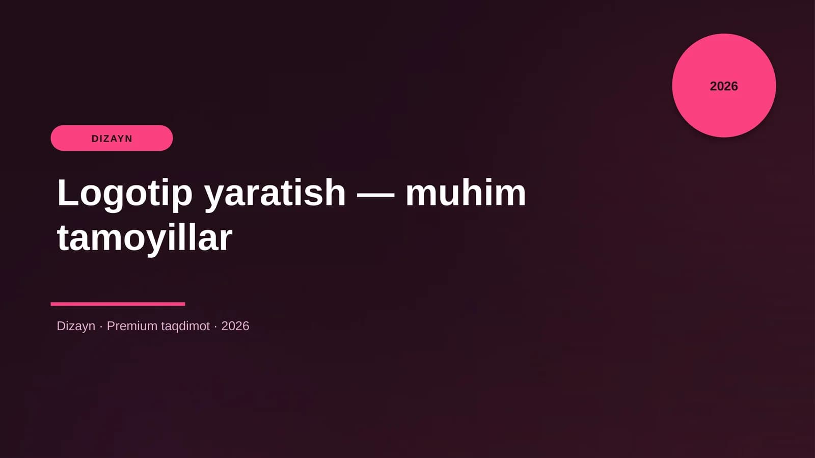 Logotip yaratish — muhim tamoyillar
