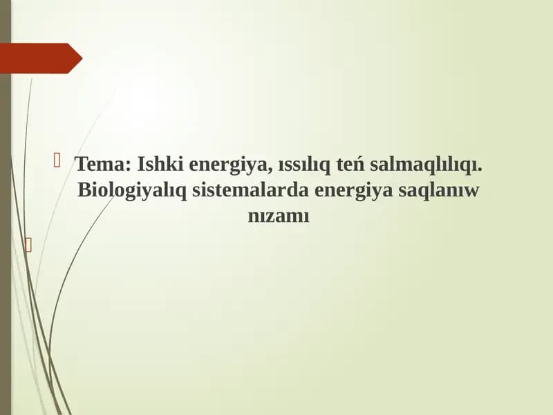 Ishki energiya