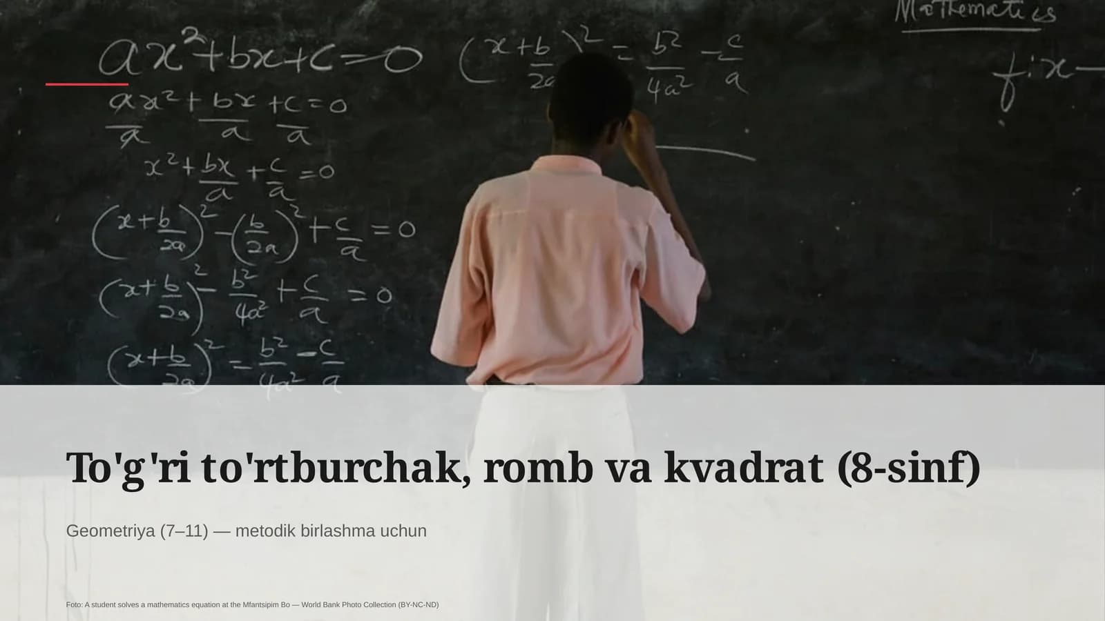 To'g'ri to'rtburchak, romb va kvadrat (8-sinf)
