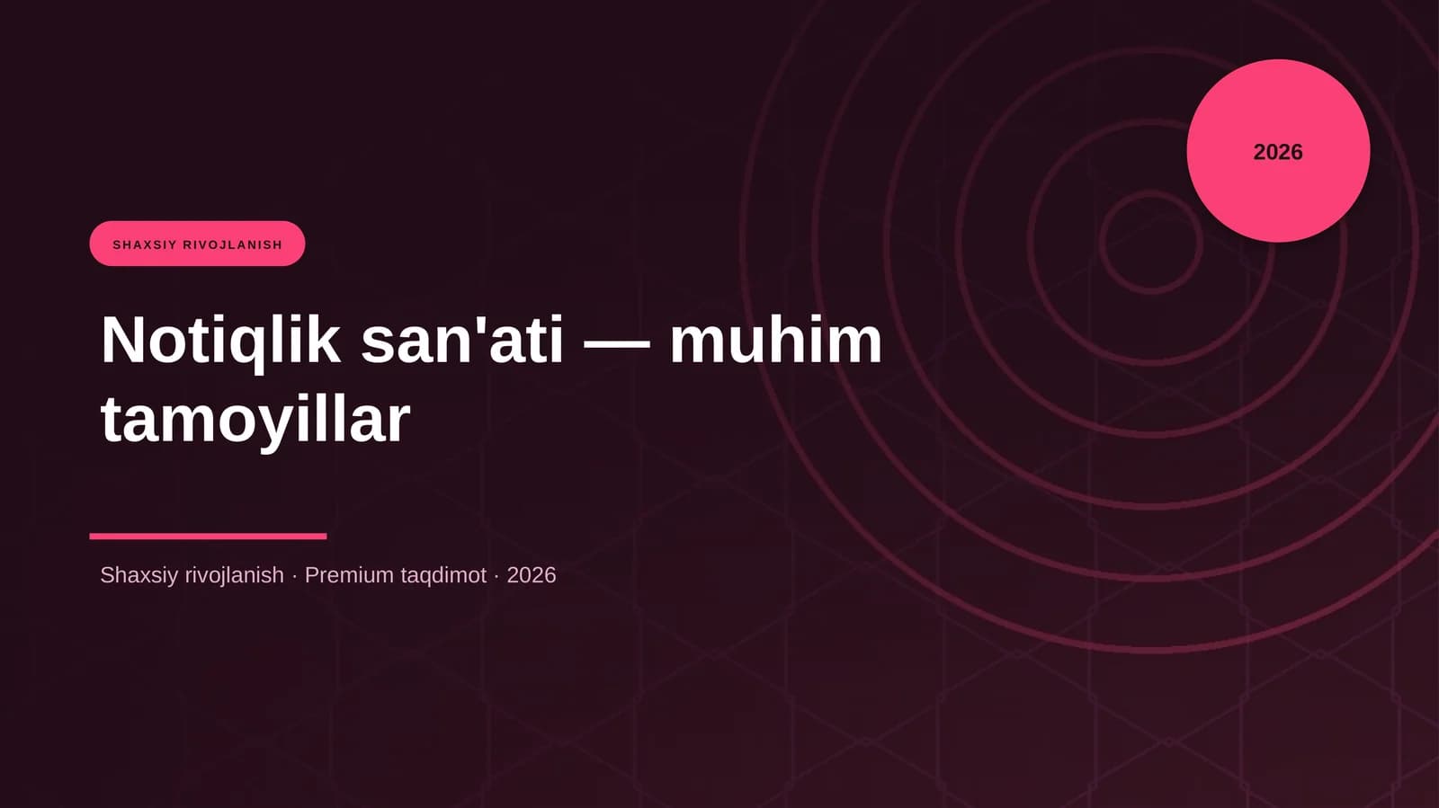 Notiqlik san'ati — muhim tamoyillar