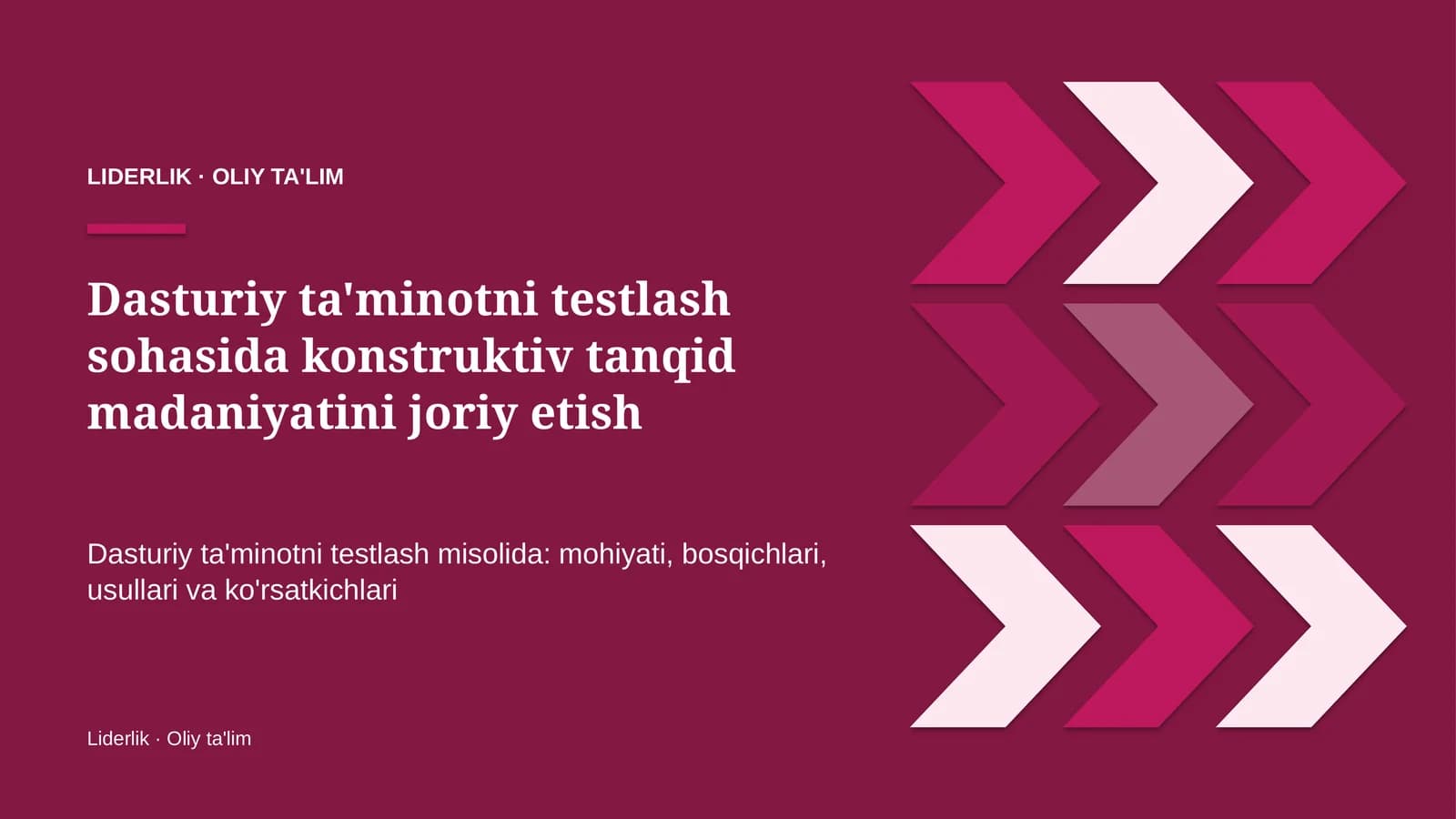 Konstruktiv tanqid madaniyatini joriy etish: mohiyati