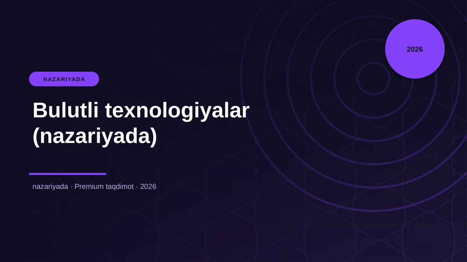 Bulutli texnologiyalar (nazariyada)