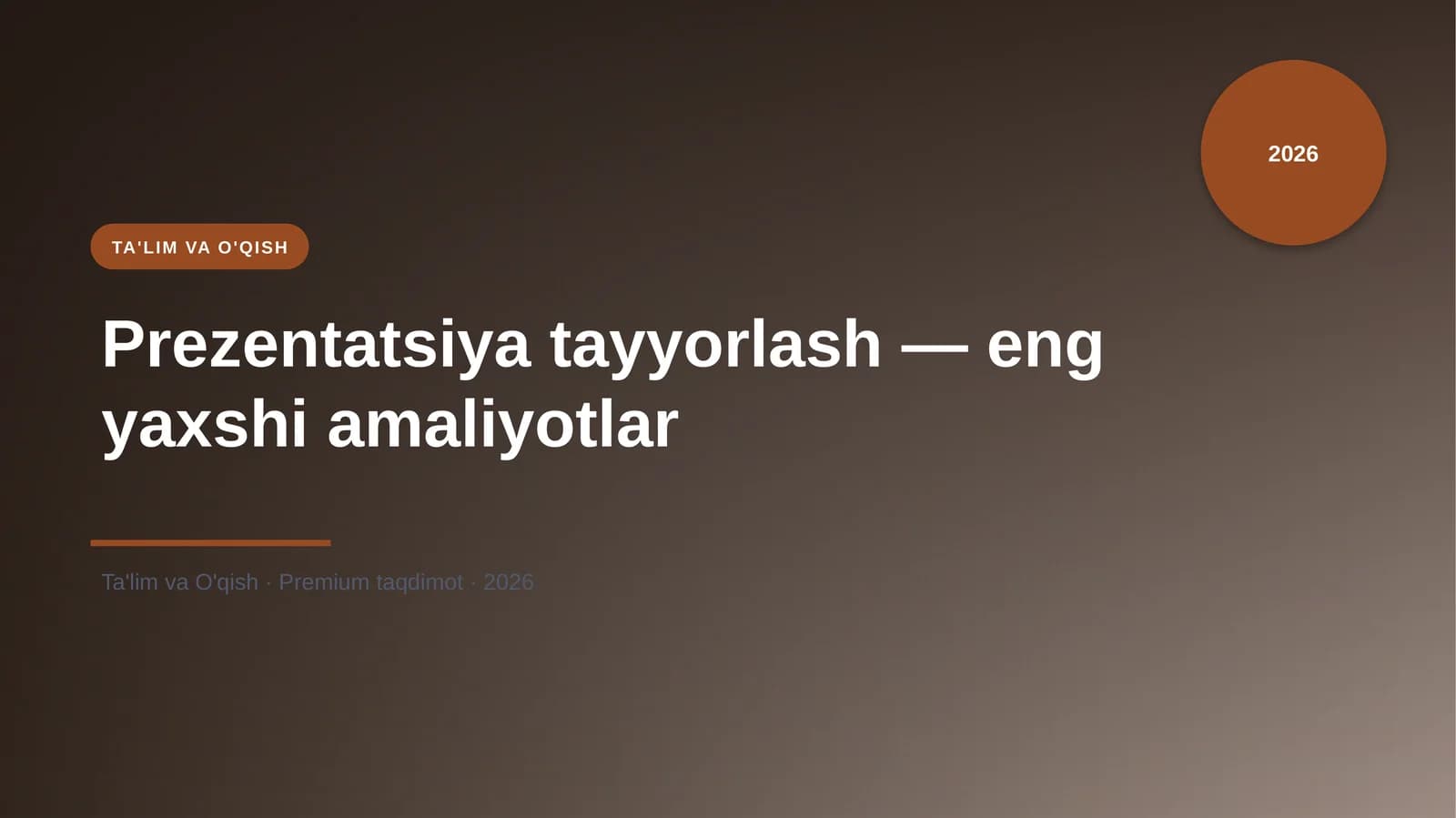 Prezentatsiya tayyorlash — eng yaxshi amaliyotlar