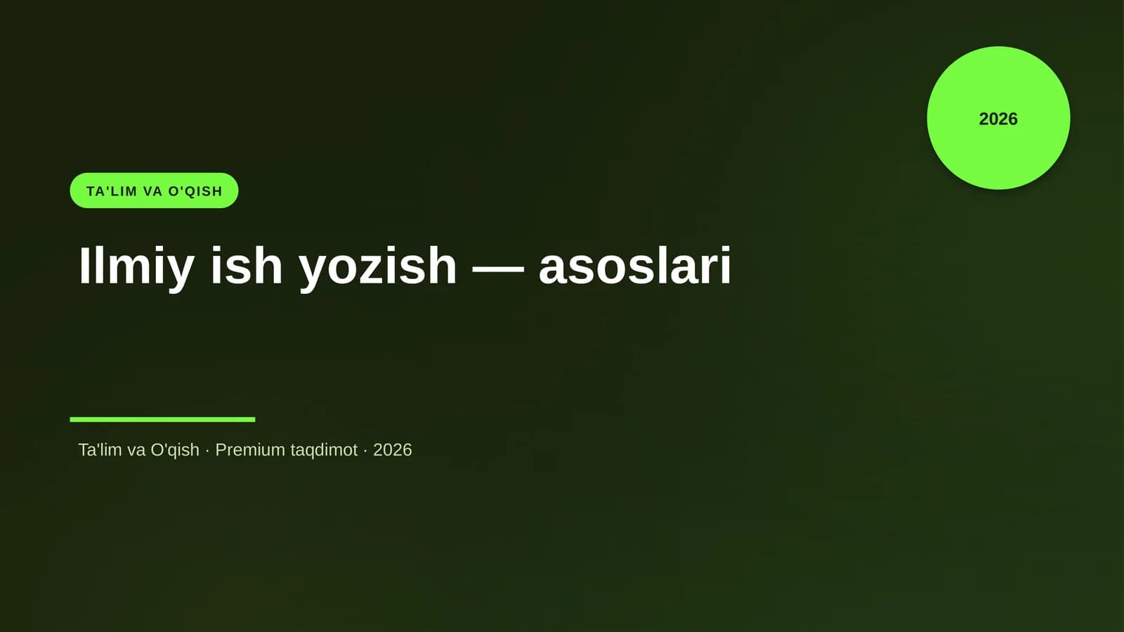 Ilmiy ish yozish — asoslari