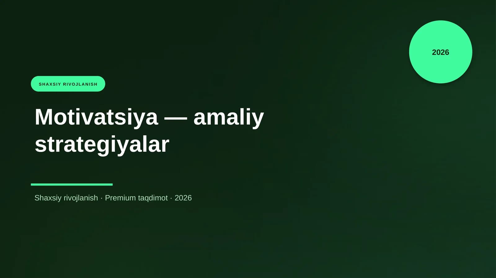 Motivatsiya — amaliy strategiyalar