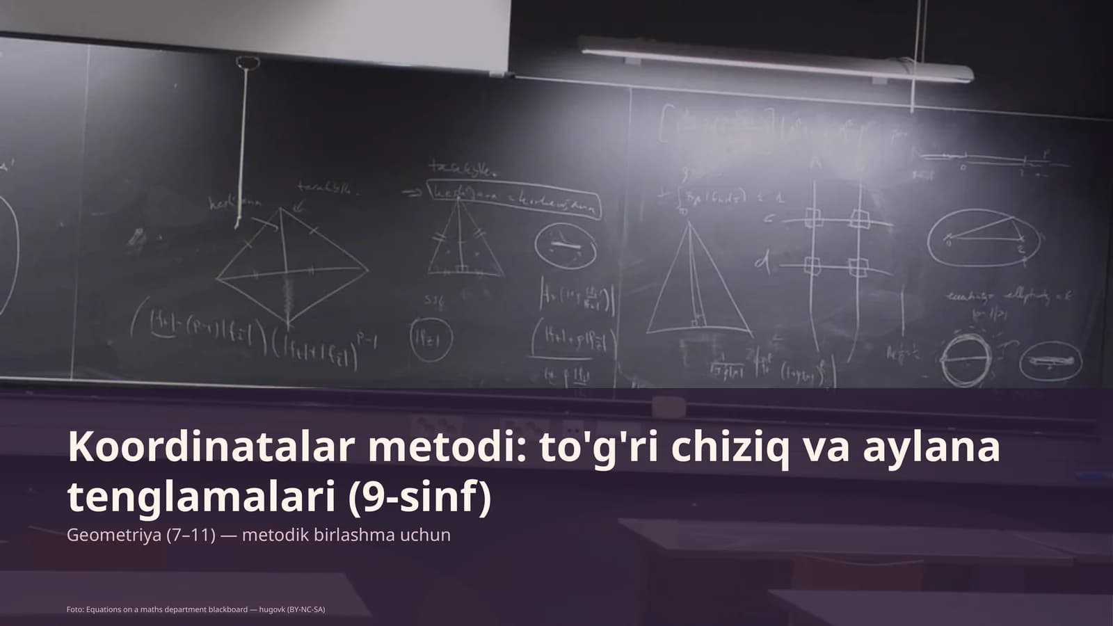 Koordinatalar metodi: to'g'ri chiziq va aylana tenglamalari (9-sinf)