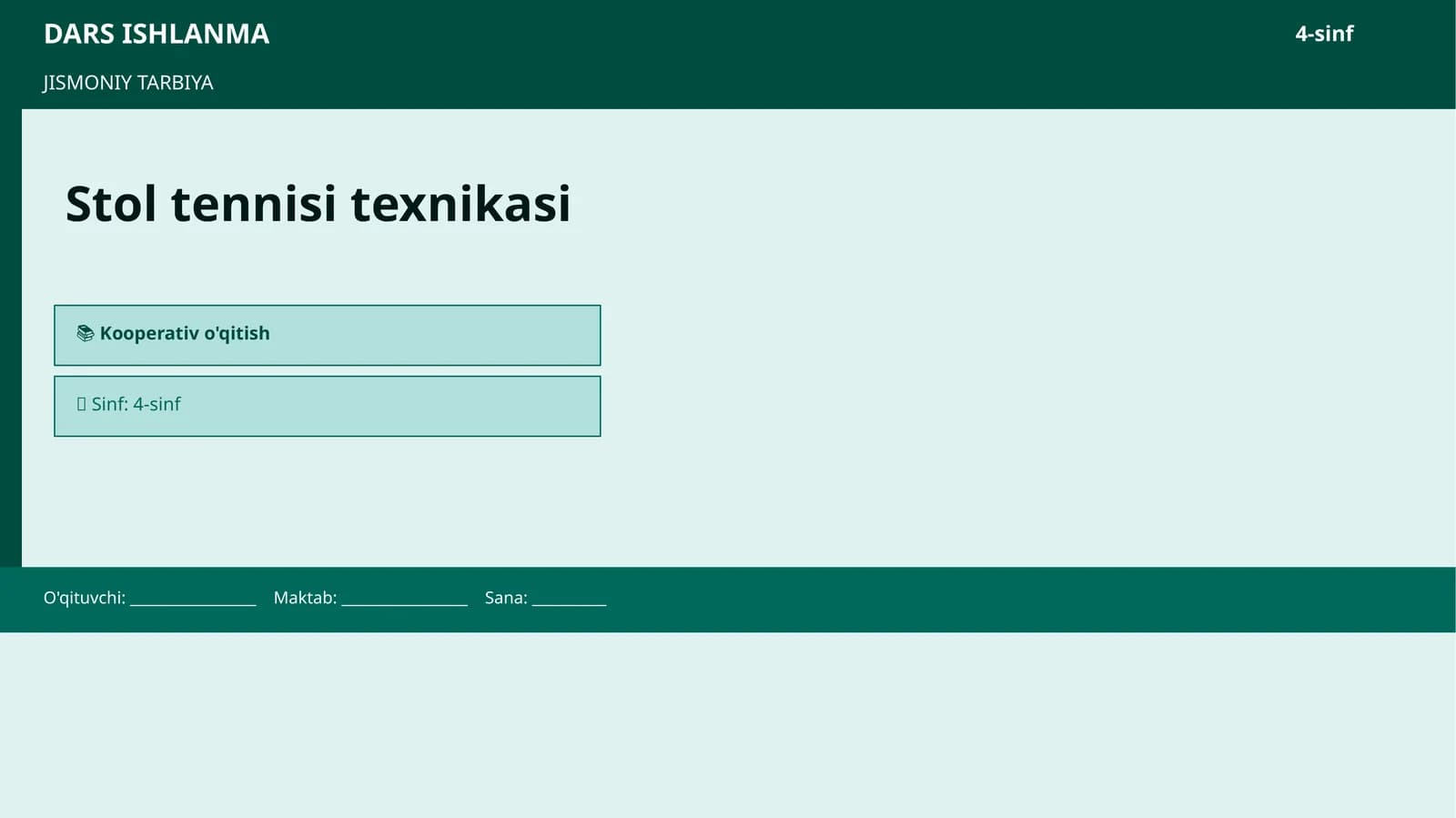 Stol tennisi texnikasi