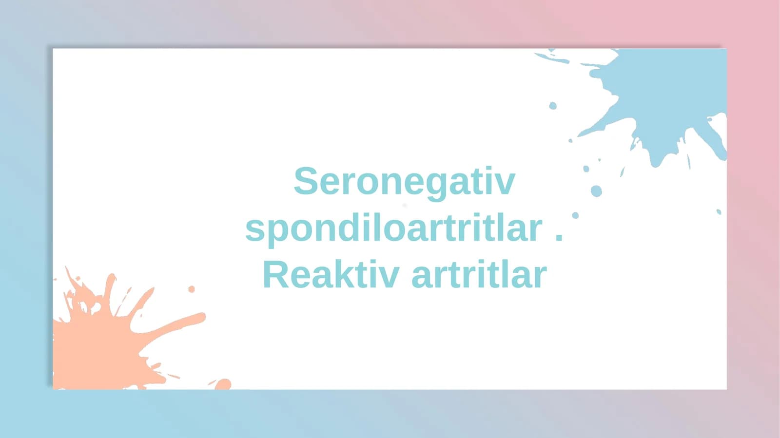 Seronegativ spondiloartritlar