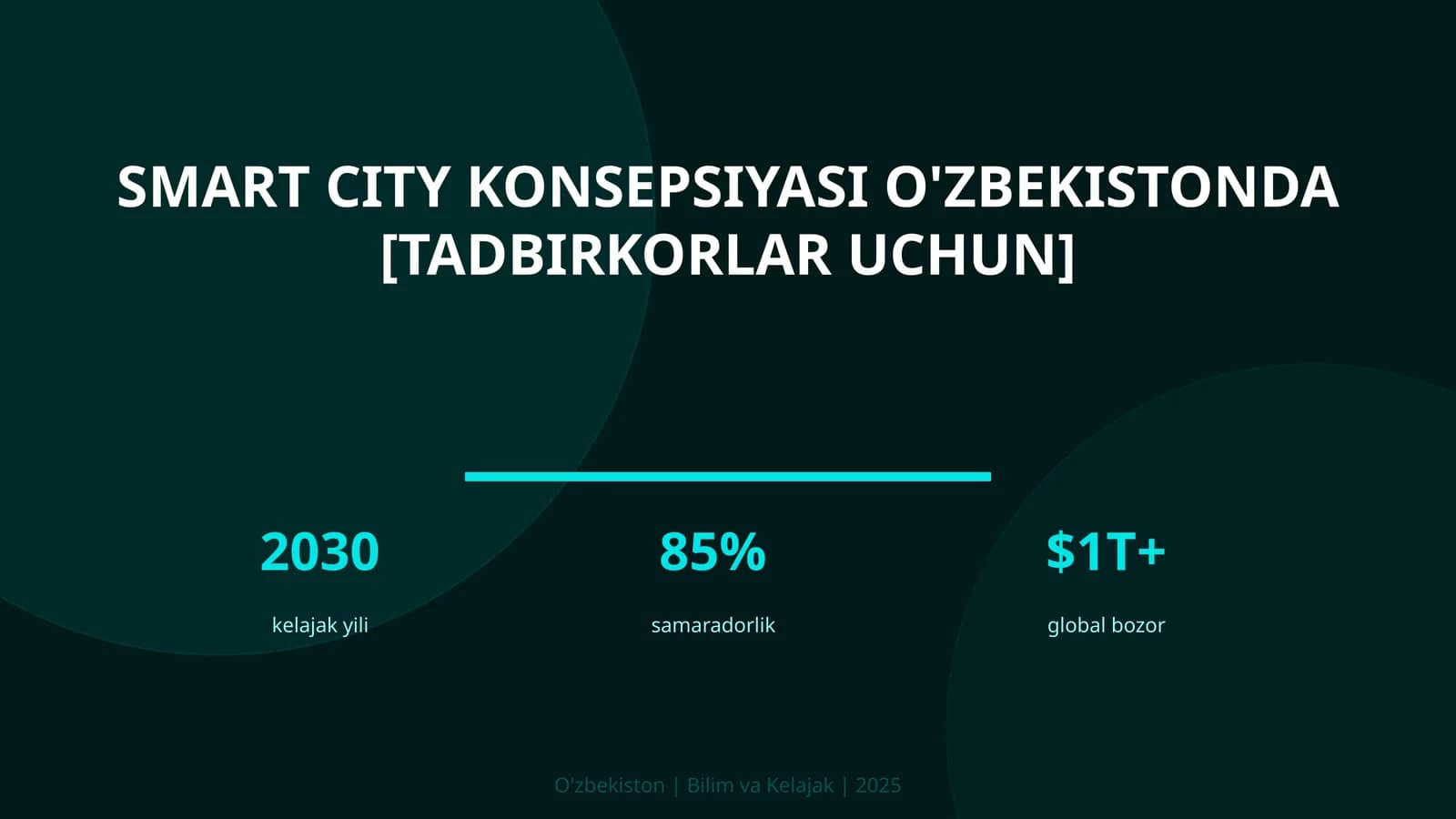 Smart City konsepsiyasi O'zbekistonda [tadbirkorlar uchun]