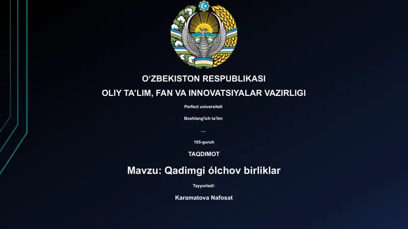 Qadimgi o'lchov birliklar
