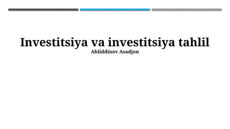Investitsiya strategiyasi