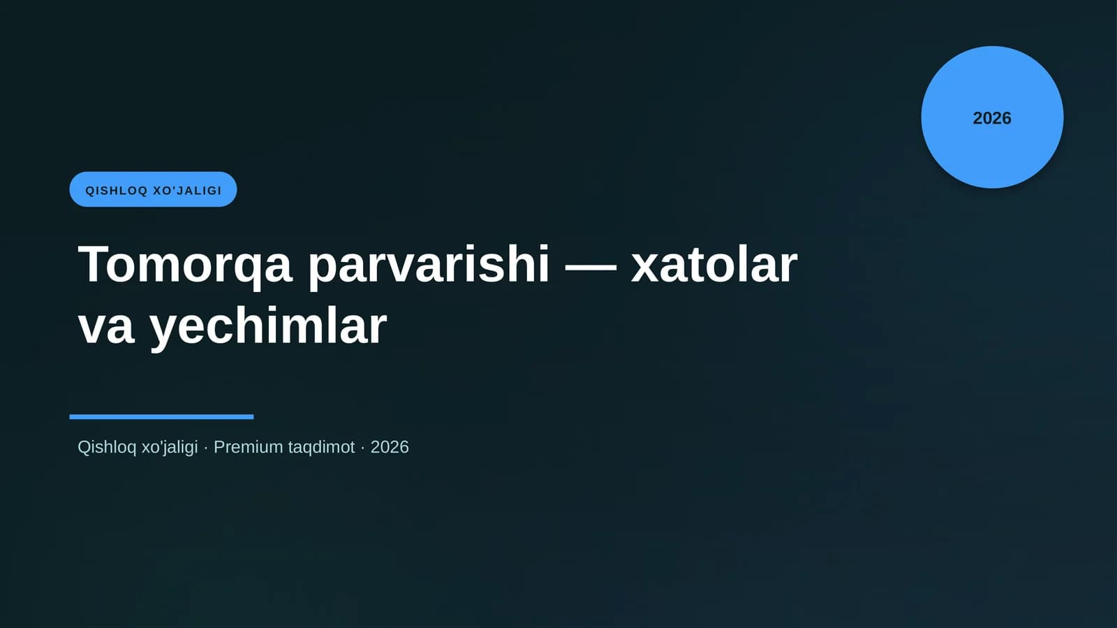 Tomorqa parvarishi - xatolar va yechimlar