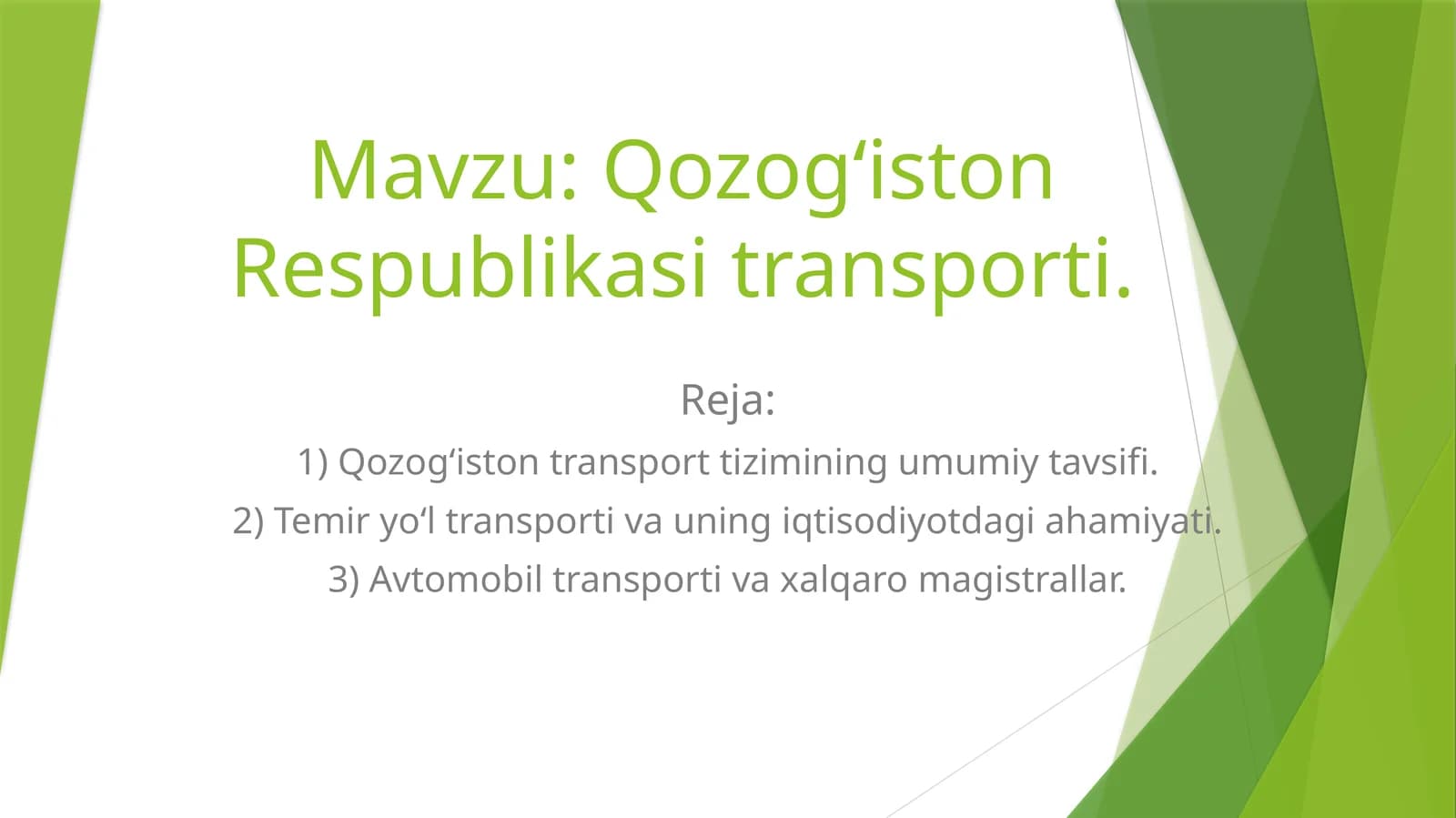 Qozog‘iston Respublikasi transporti