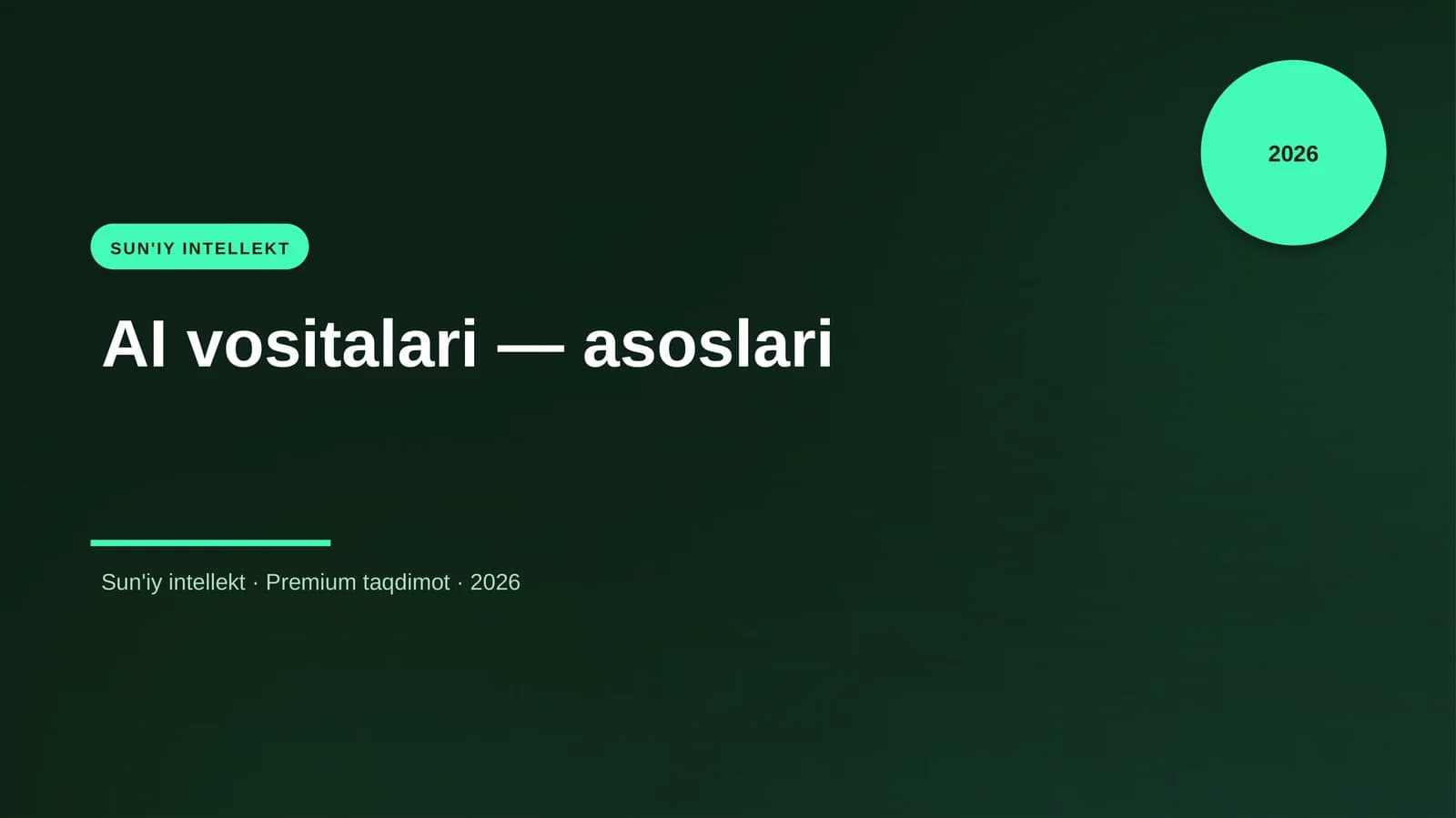 AI vositalari — asoslari