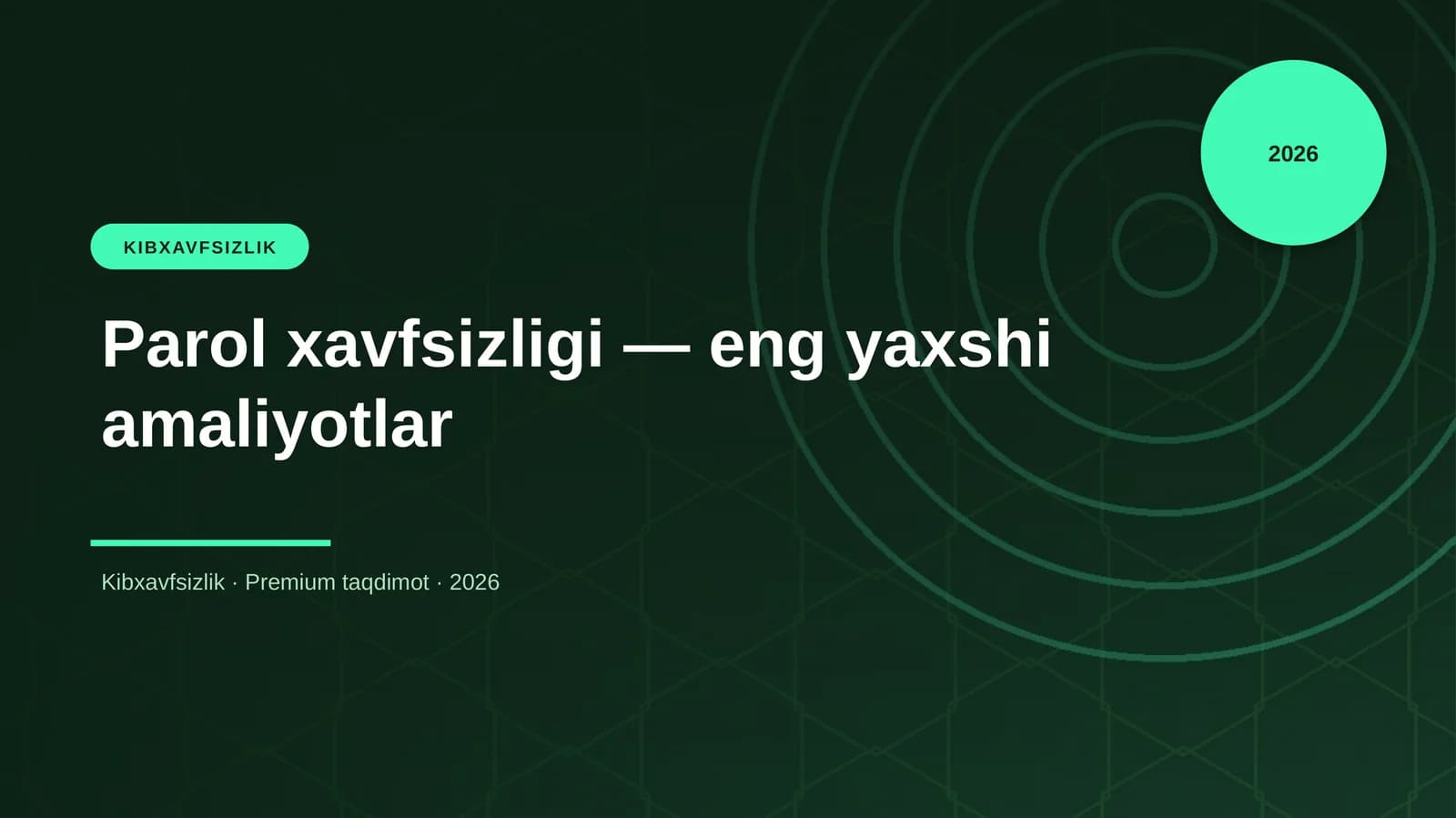 Parol xavfsizligi — eng yaxshi amaliyotlar
