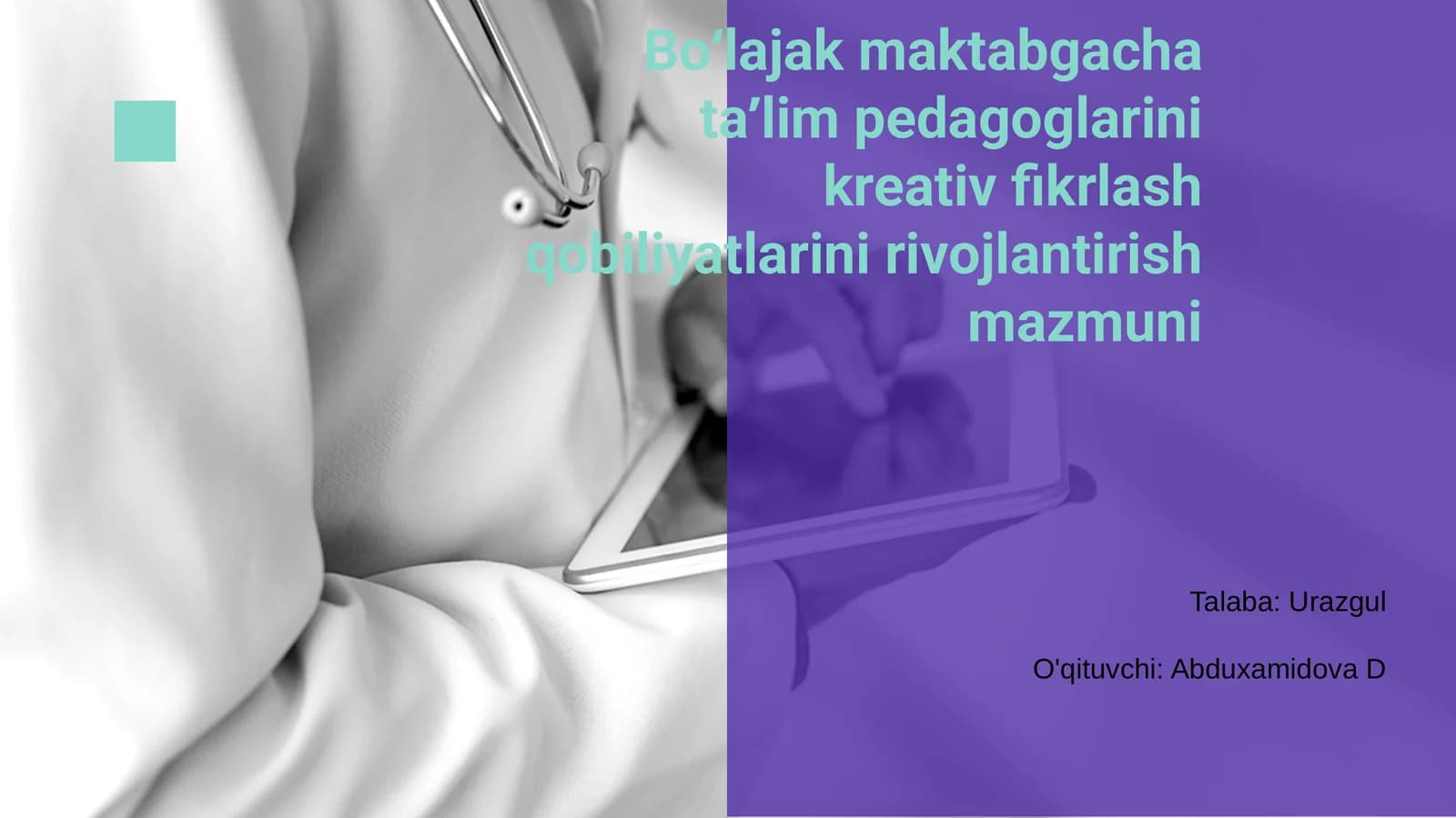 Bolajak maktabgacha ta'lim pedagoglarini kreativ fikrlash qobiliyatlarini rivojlantirish mazmuni