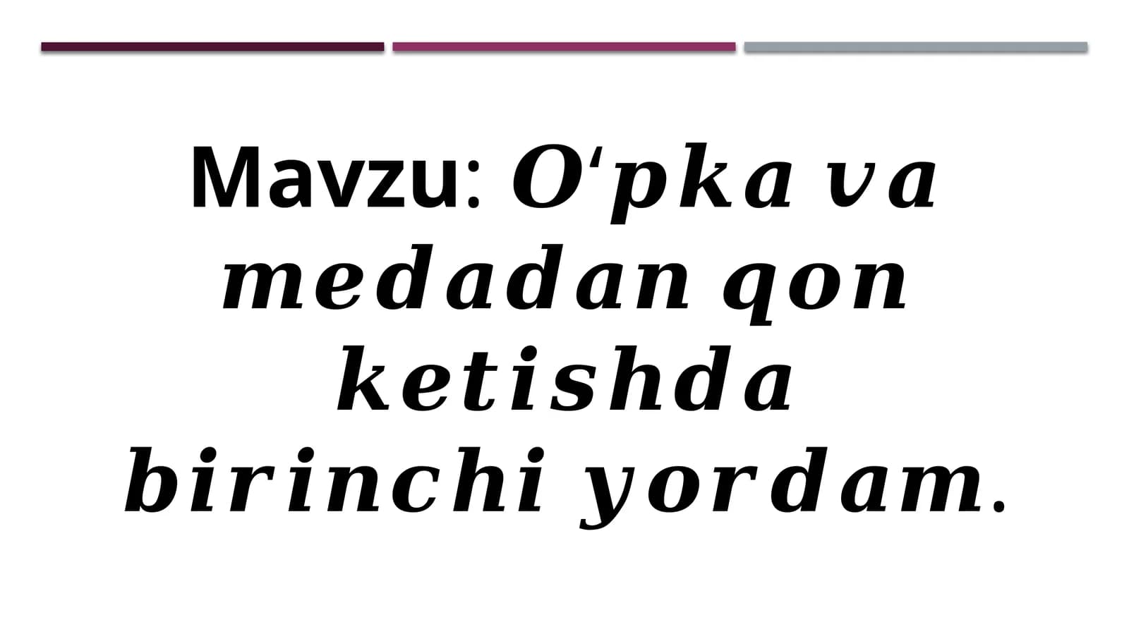 O‘PKADAN QON KETISHI (HAEMOPTOE / HAEMOPTYSIS)