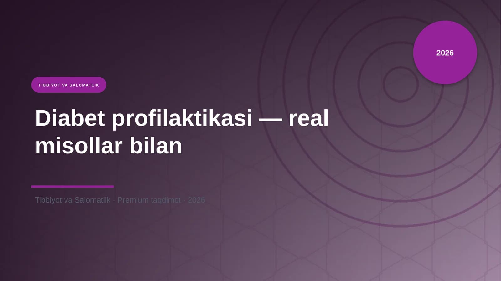 Diabet profilaktikasi — real misollar bilan