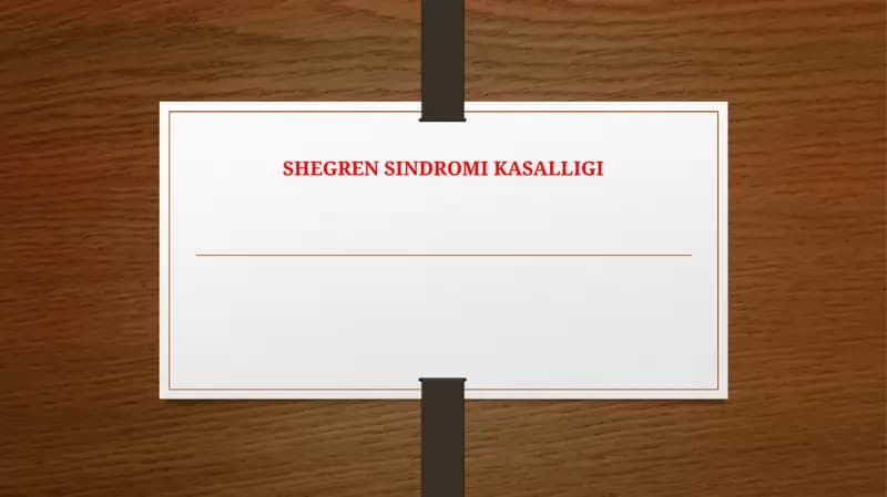 Shegren sindromi kasalligi