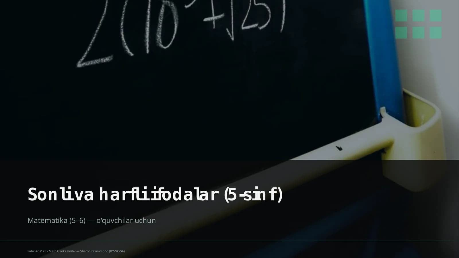 Sonli va harfli ifodalar (5-sinf)