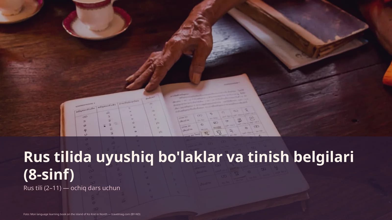 Rus tilida uyushiq bo'laklar va tinish belgilari (8-sinf)