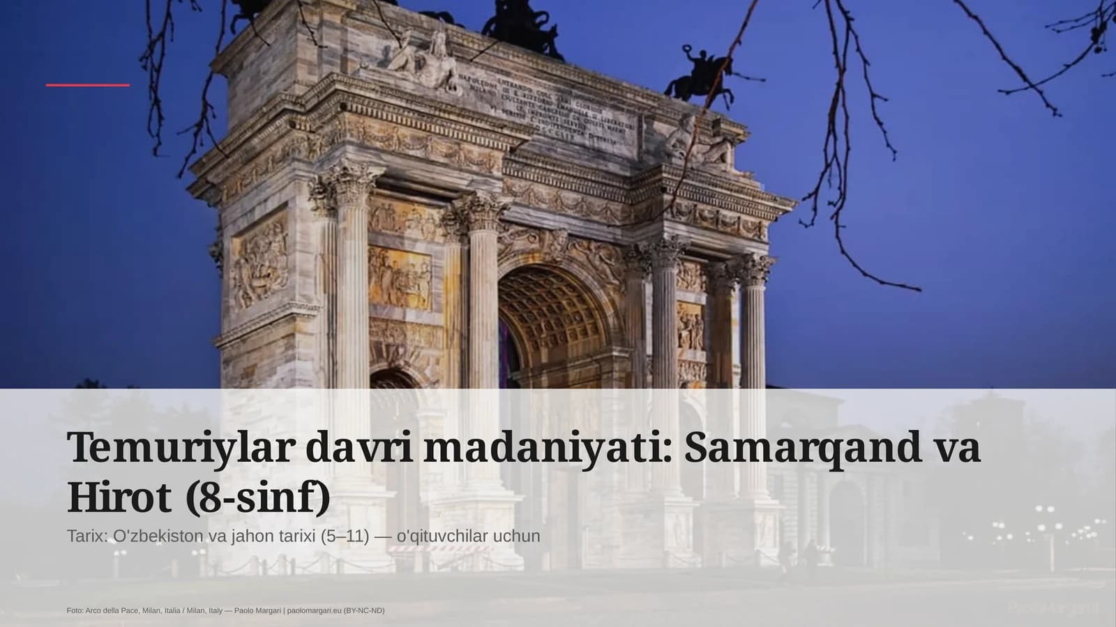 Temuriylar davri madaniyati: Samarqand va Hirot (8-sinf)