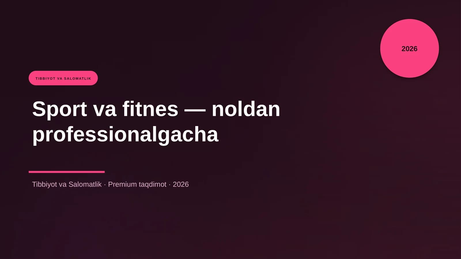 Sport va fitnes — noldan professionalgacha