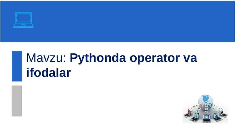 Pythondaoperator va ifodalar