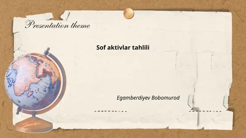 Sof aktivlar tahlili
