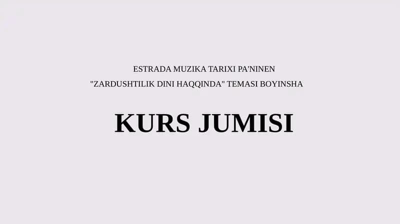 ZARDUSHTILIK DINI HAQQINDA