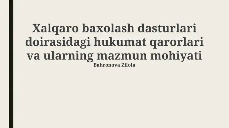 Xalqaro baholash dasturlari