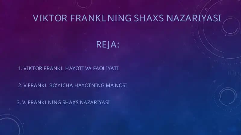 Viktorfranklningshaxsnazariyasi