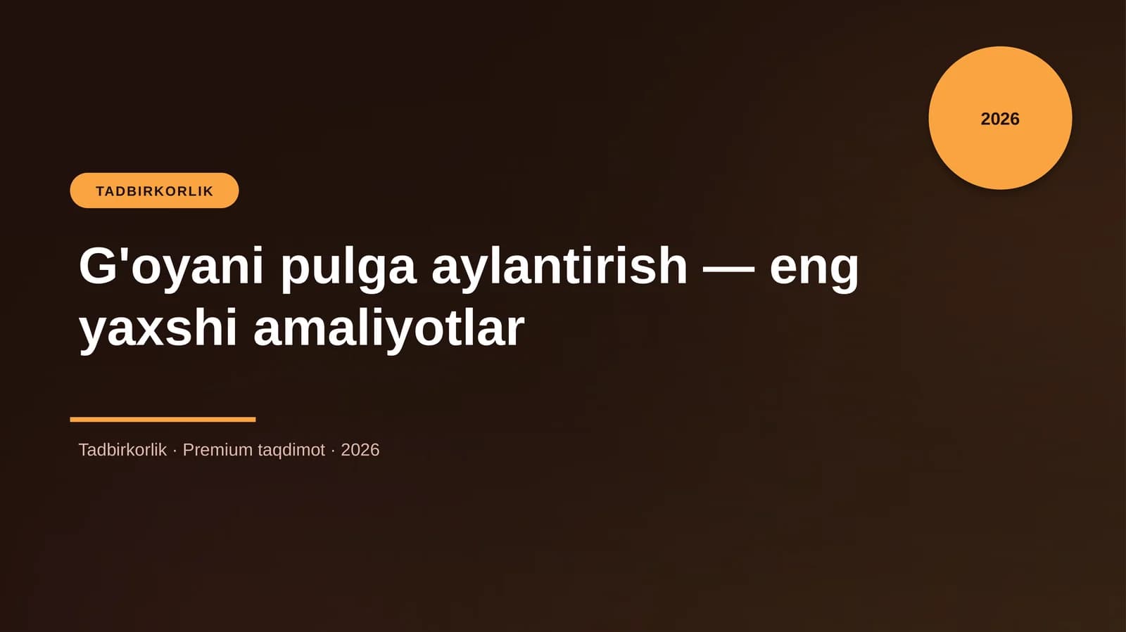 G'oyani pulga aylantirish — eng yaxshi amaliyotlar