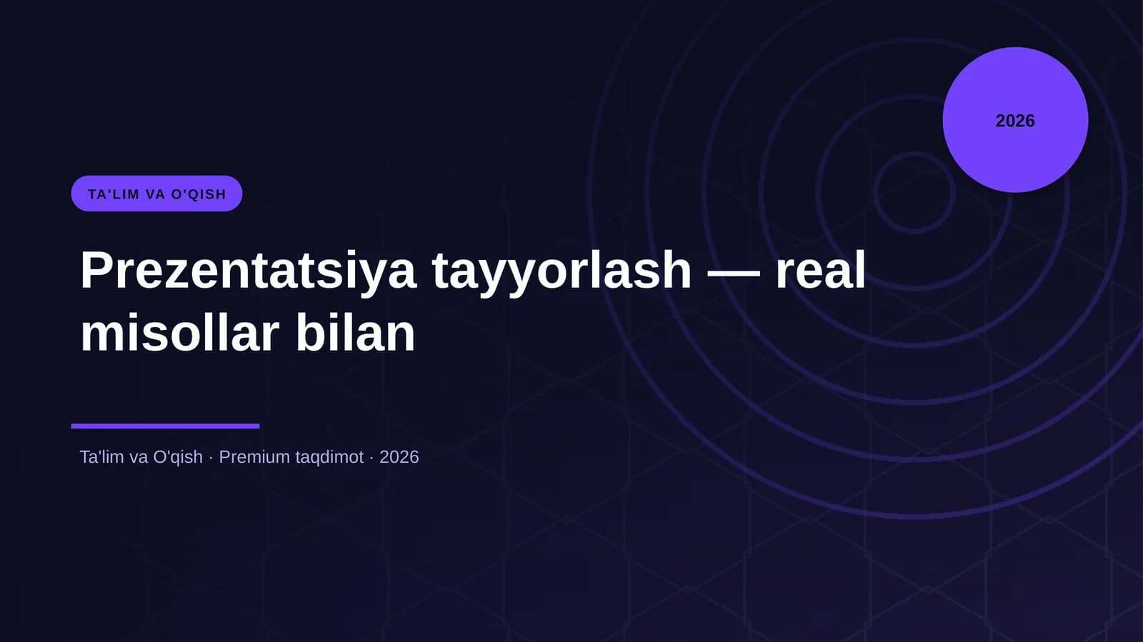 Prezentatsiya tayyorlash — real misollar bilan