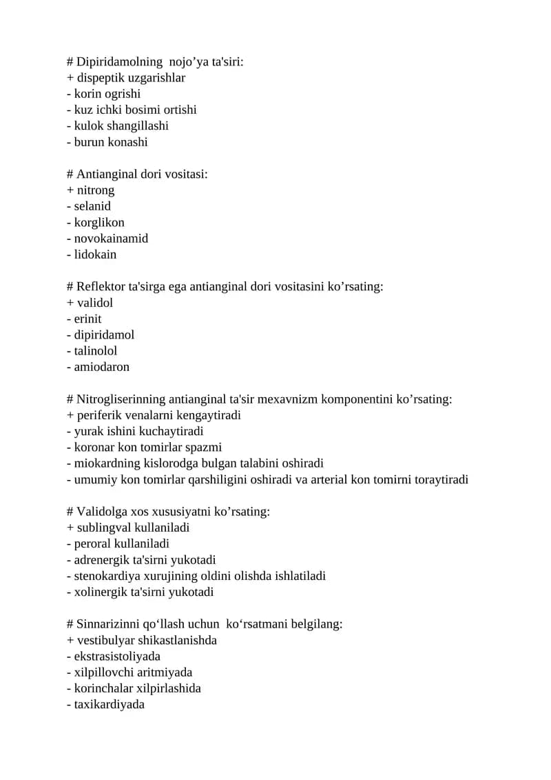 Nitrogliseringa xos xususiyat